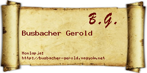 Busbacher Gerold névjegykártya
